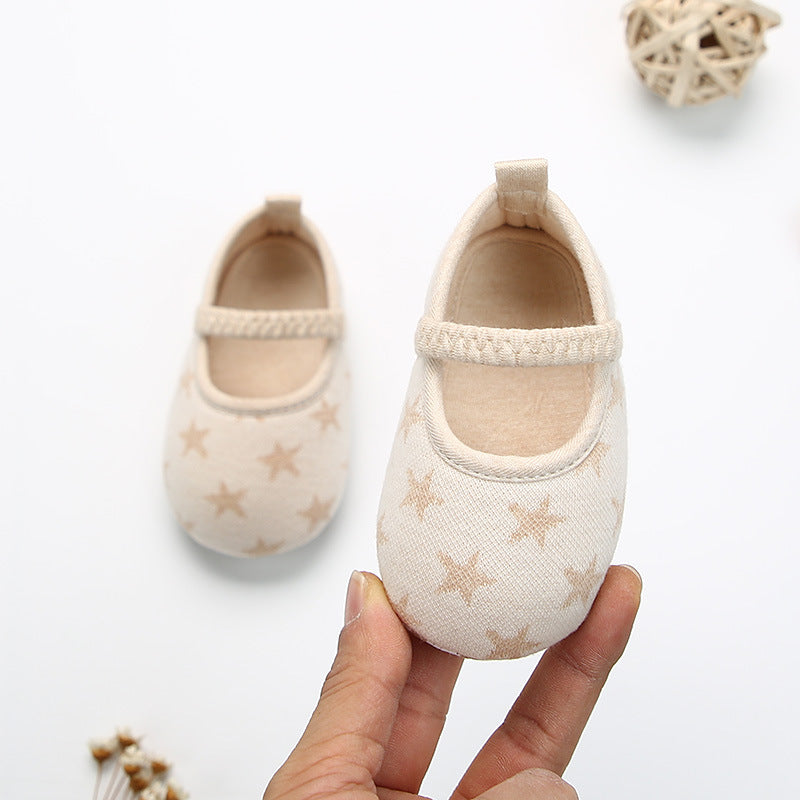 Star and Spot Print Soft Baby Girls Boys Shoes With Elastic Band For Babies learn to Walk