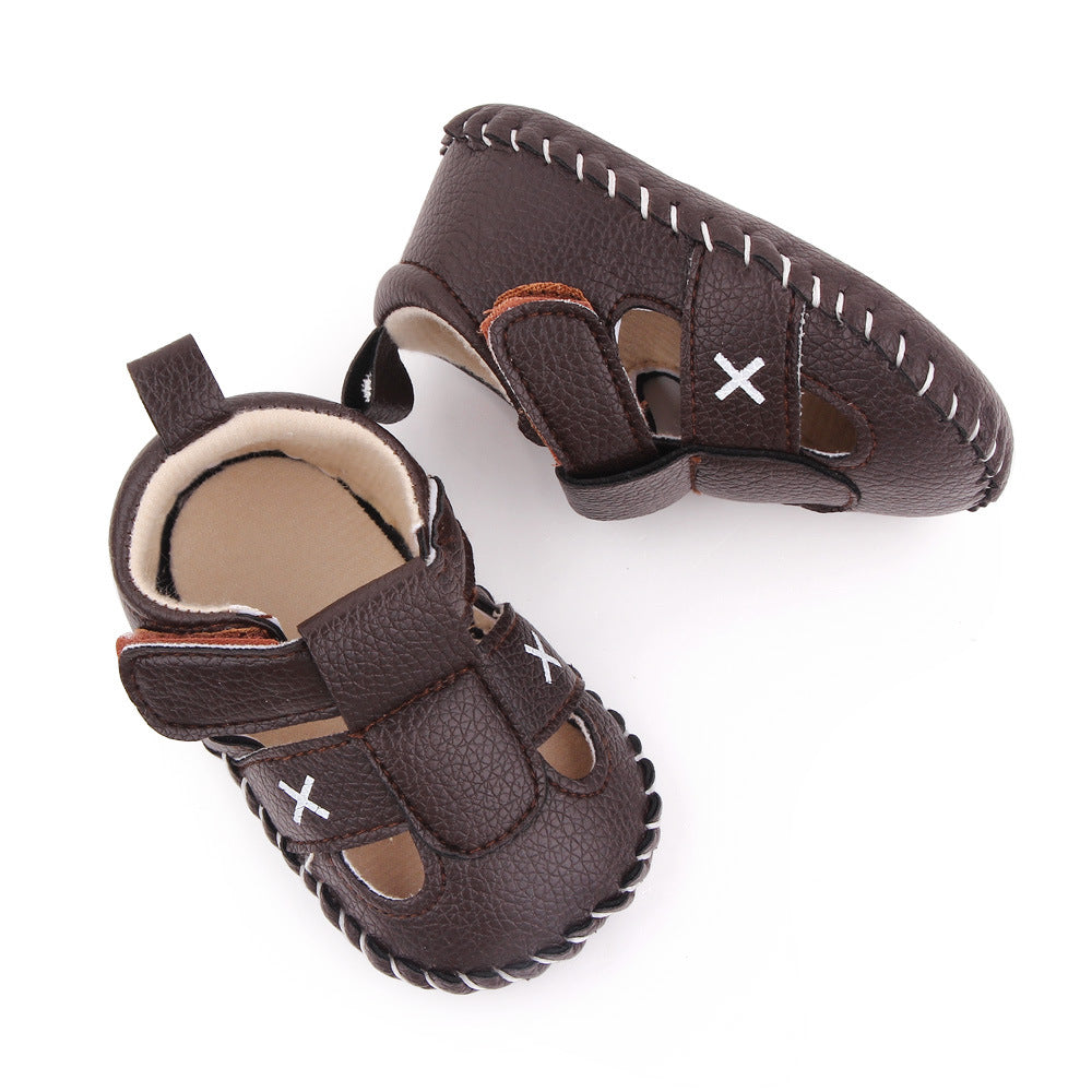 Newborn Baby PU Leather Sandals Summer Infant Baby Girl Boy Hollow Soft-Soled Anti-slip First Walkers Toddle Kid Shoes