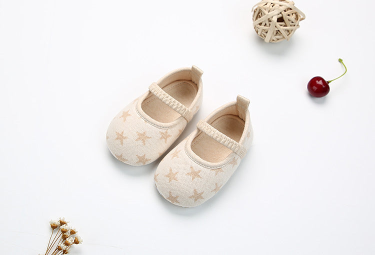 Star and Spot Print Soft Baby Girls Boys Shoes With Elastic Band For Babies learn to Walk