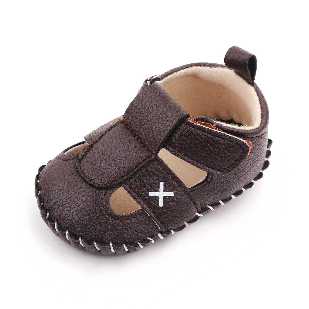 Newborn Baby PU Leather Sandals Summer Infant Baby Girl Boy Hollow Soft-Soled Anti-slip First Walkers Toddle Kid Shoes