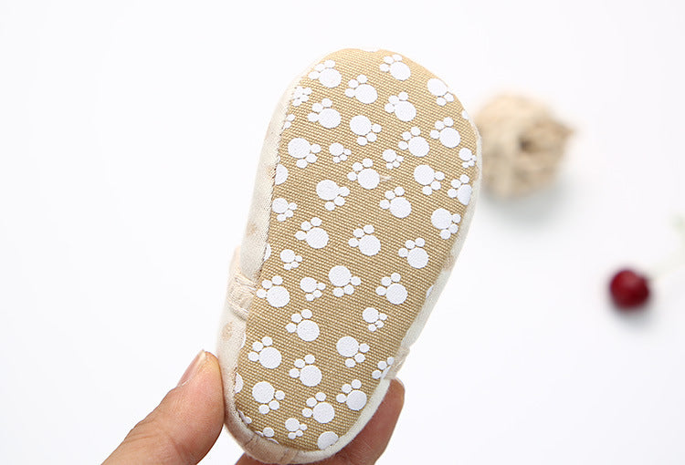 Star and Spot Print Soft Baby Girls Boys Shoes With Elastic Band For Babies learn to Walk