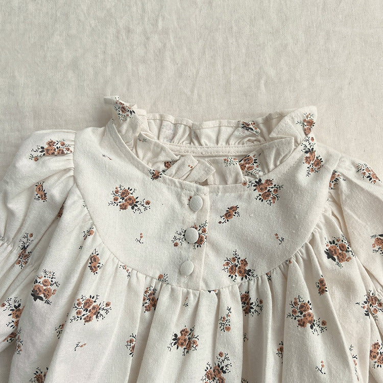 Romper with Ruffle Long Sleeve Bodysuit for Newborn Baby Girls