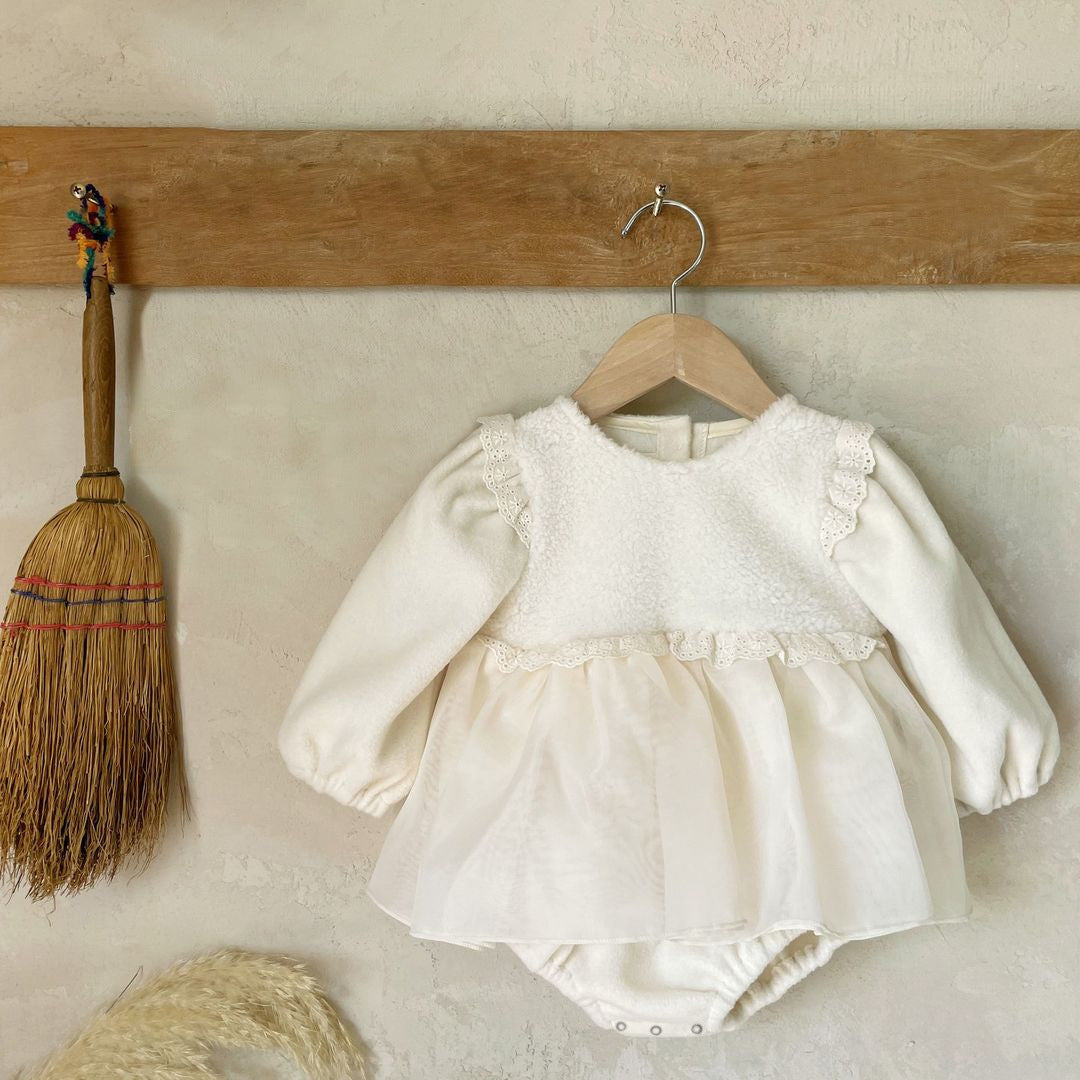 New Born Baby Girls Puff Short Sleeve Romper Jumpsuit Outfit