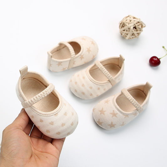 Star and Spot Print Soft Baby Girls Boys Shoes With Elastic Band For Babies learn to Walk
