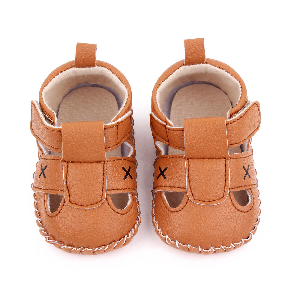 Newborn Baby PU Leather Sandals Summer Infant Baby Girl Boy Hollow Soft-Soled Anti-slip First Walkers Toddle Kid Shoes
