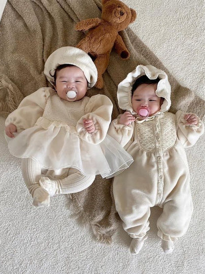 New Born Baby Girls Puff Short Sleeve Romper Jumpsuit Outfit