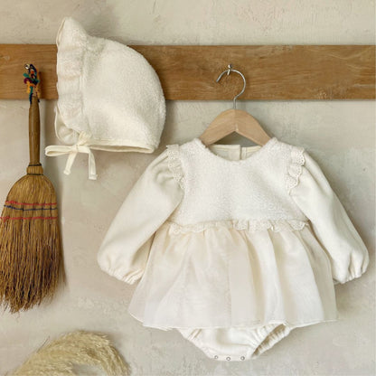 New Born Baby Girls Puff Short Sleeve Romper Jumpsuit Outfit