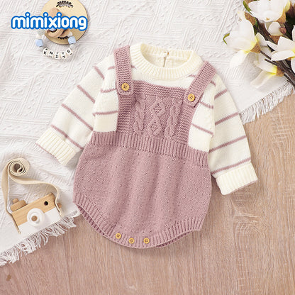 New Design Crochet Crew Neck Jumpsuit for Toddlers Newborns 100% Cotton