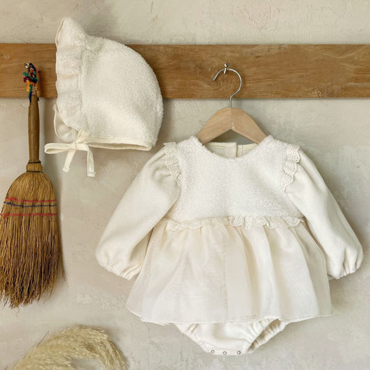 New Born Baby Girls Puff Short Sleeve Romper Jumpsuit Outfit