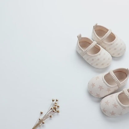 Star and Spot Print Soft Baby Girls Boys Shoes With Elastic Band For Babies learn to Walk